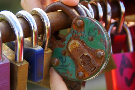 Colorful love padlock