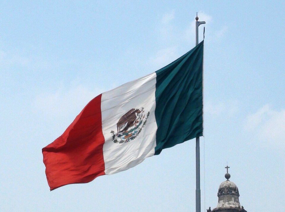Flag mexico cathedral