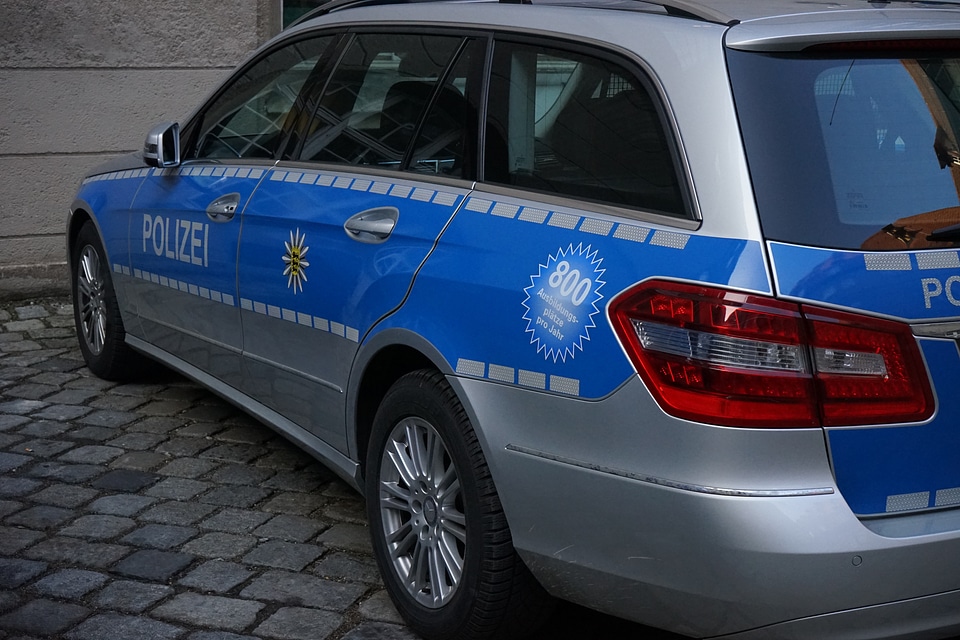 Vehicle blue silver