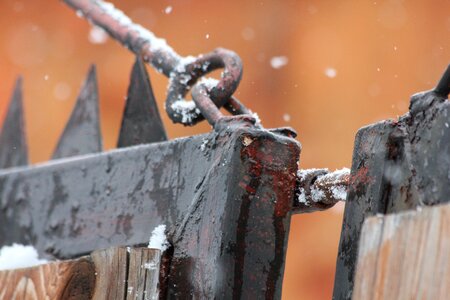 Metal rust fencing photo