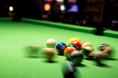 Play splattering billiard table photo