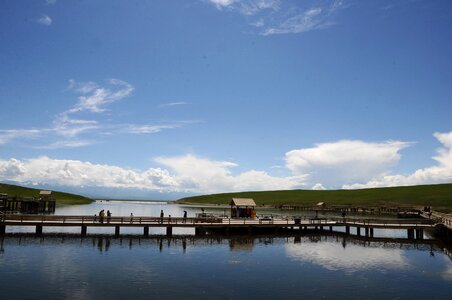 Swan lake in xinjiang tourism photo