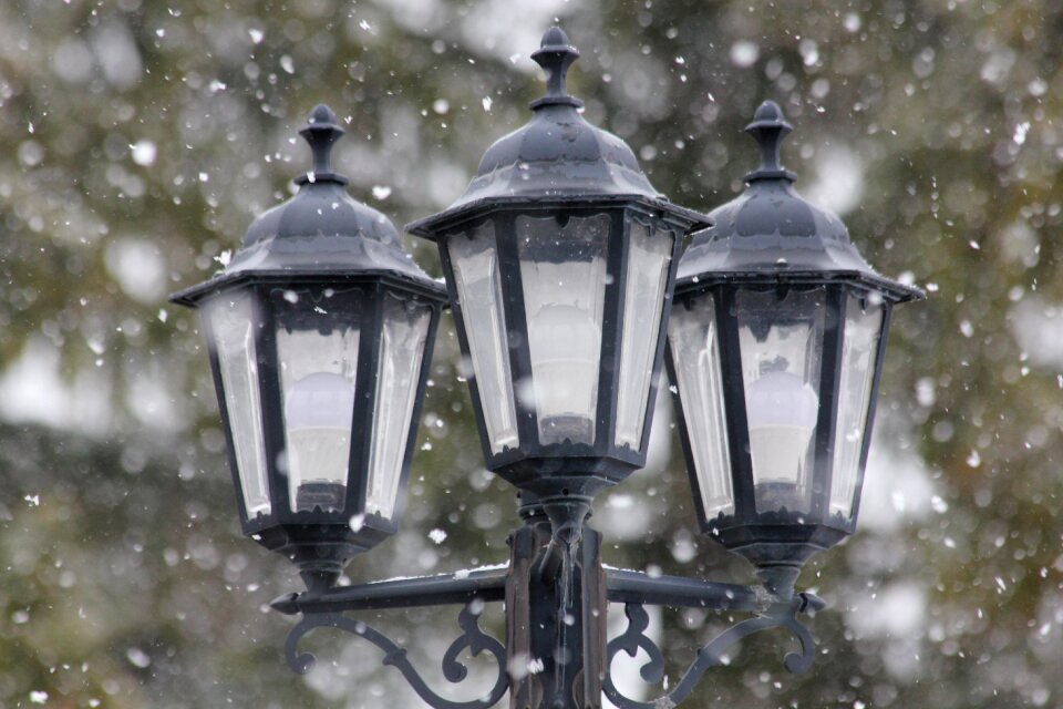 Winter public lighting street lamp