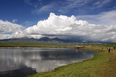 Swan lake in xinjiang tourism photo