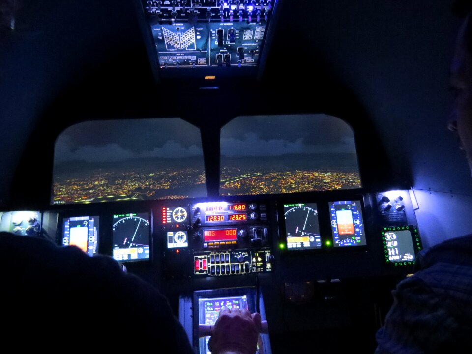 Night flight cockpit flight instruments