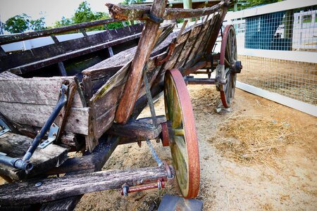 Wooden wheel wagon photo