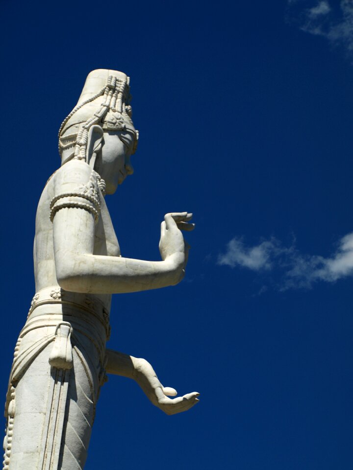 Buddha statues blue sky funny