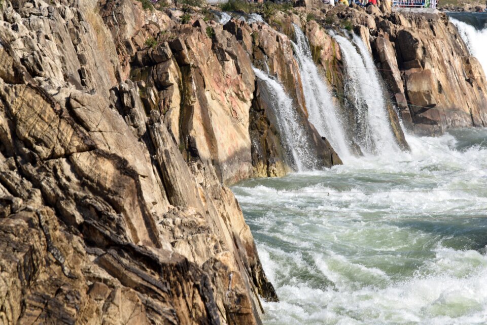 Rushing brown waterfall