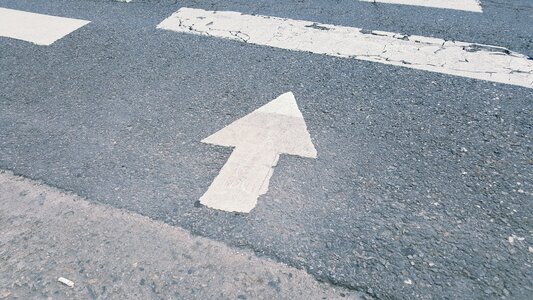 Road pedestrian crossing arrow photo