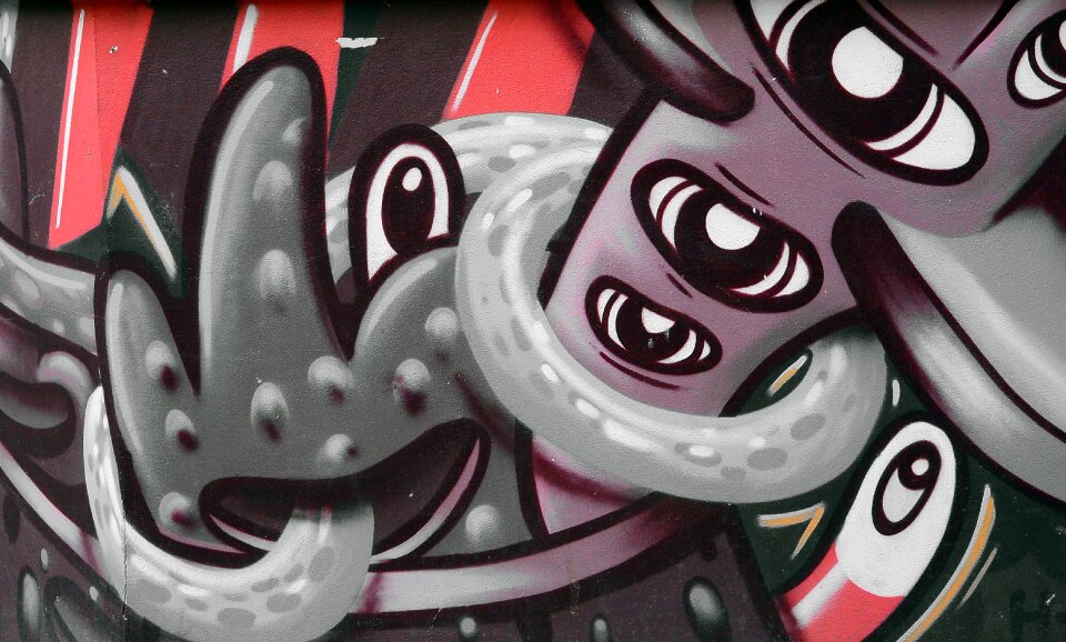 Mural spray graffiti wall