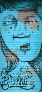 Mural spray graffiti wall