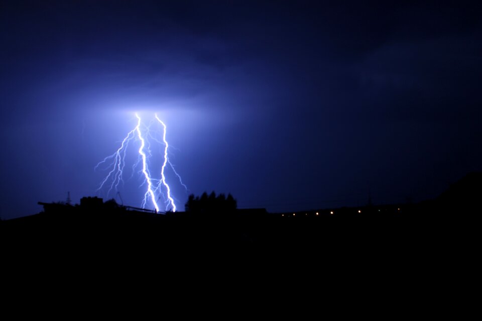 Lightning city twilight