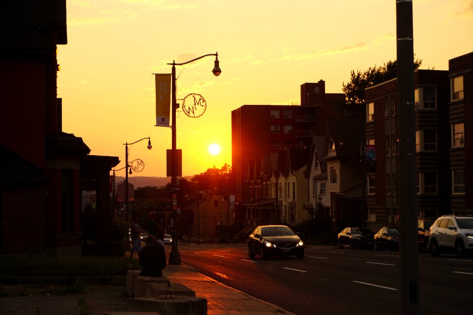 Evening city sunset