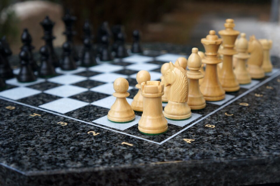 Chess game figures white