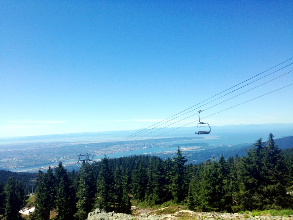Ski lift summer landscape