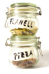 Pizza flannel glass