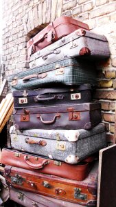 Old suitcase vintage suitcase stack photo