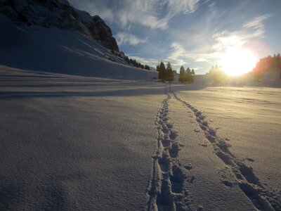 Snow tracks wintry trace photo