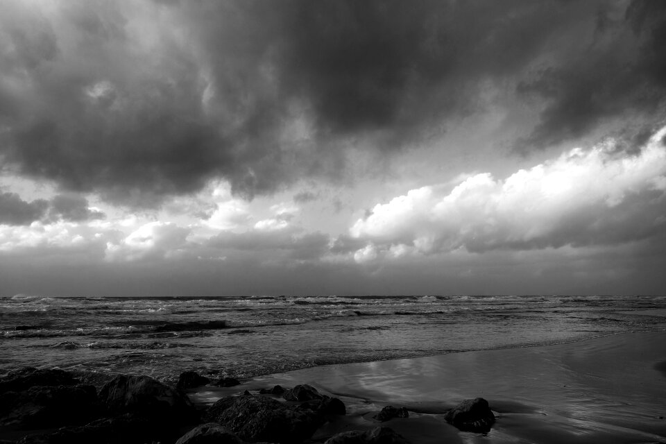 Clouds stones bw