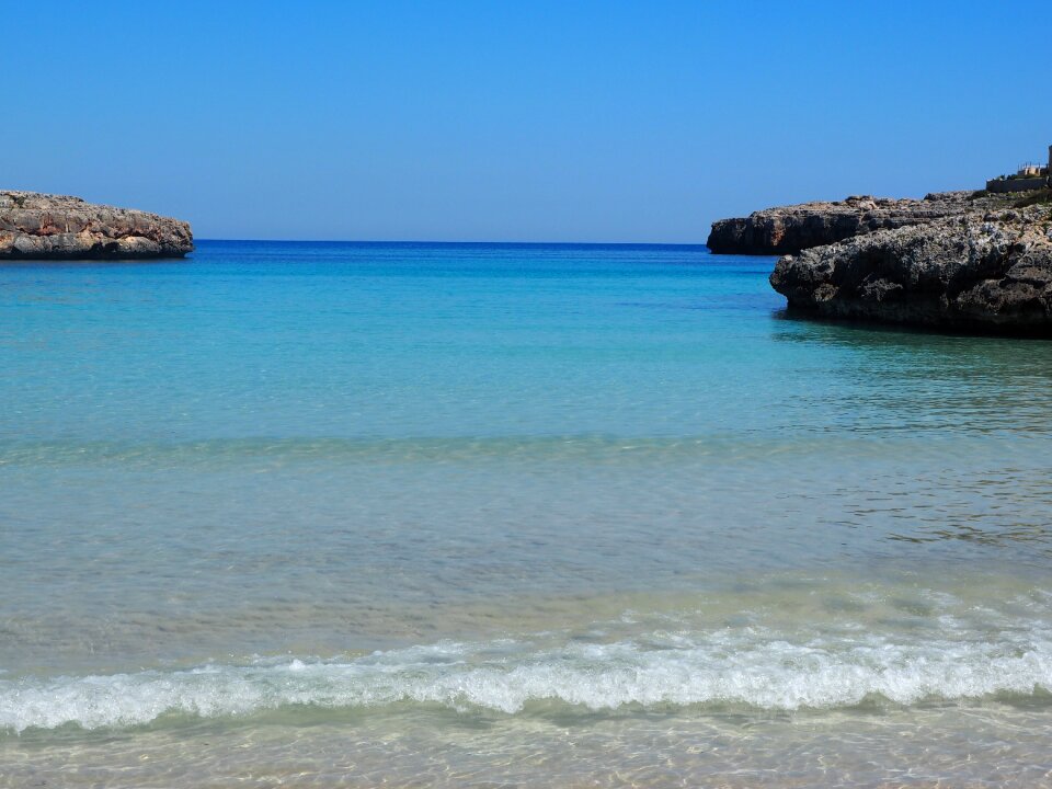 Bay sea water blue