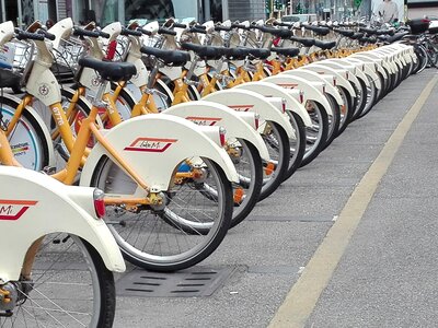 Bicycles bike sharing city