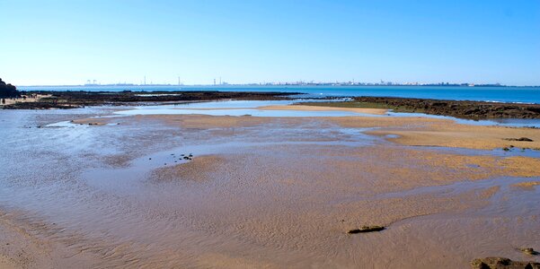 Low tide beach sea