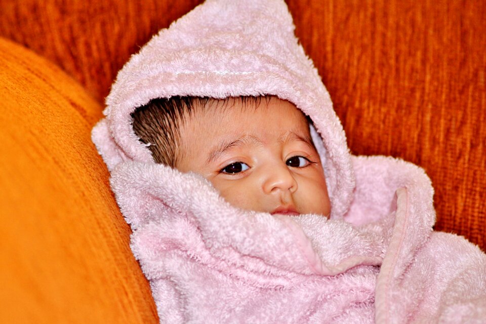 Cute baby girl happy