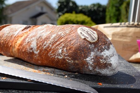 Cutting board bread cutting summer photo