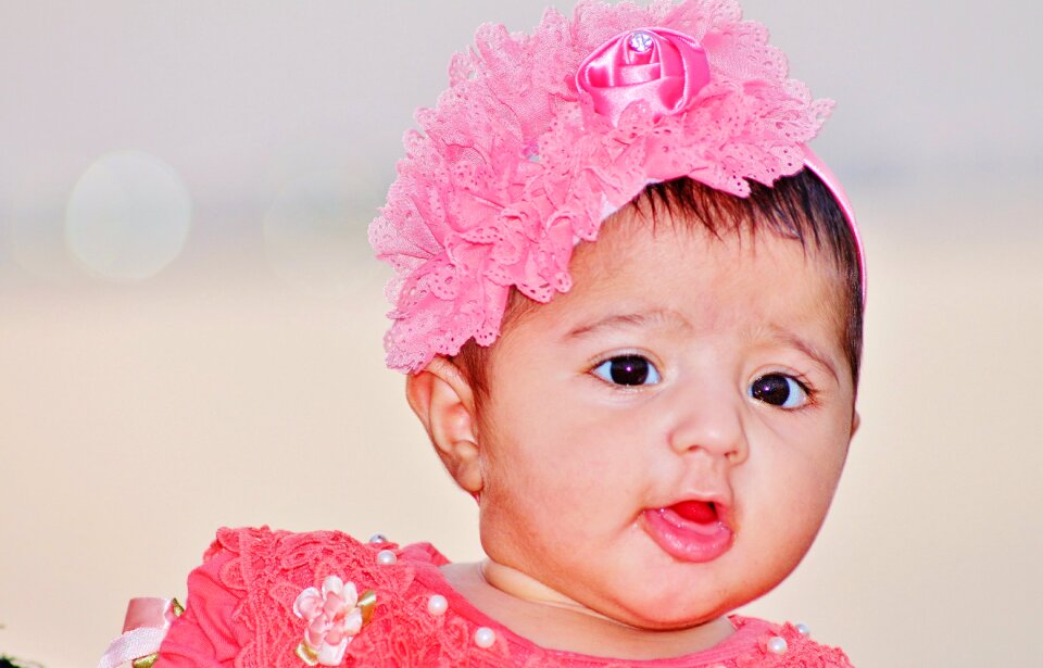 Cute baby girl happy
