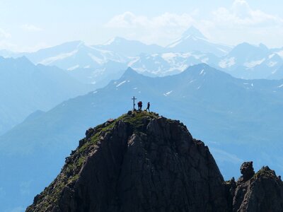 Panorama creation summit cross photo