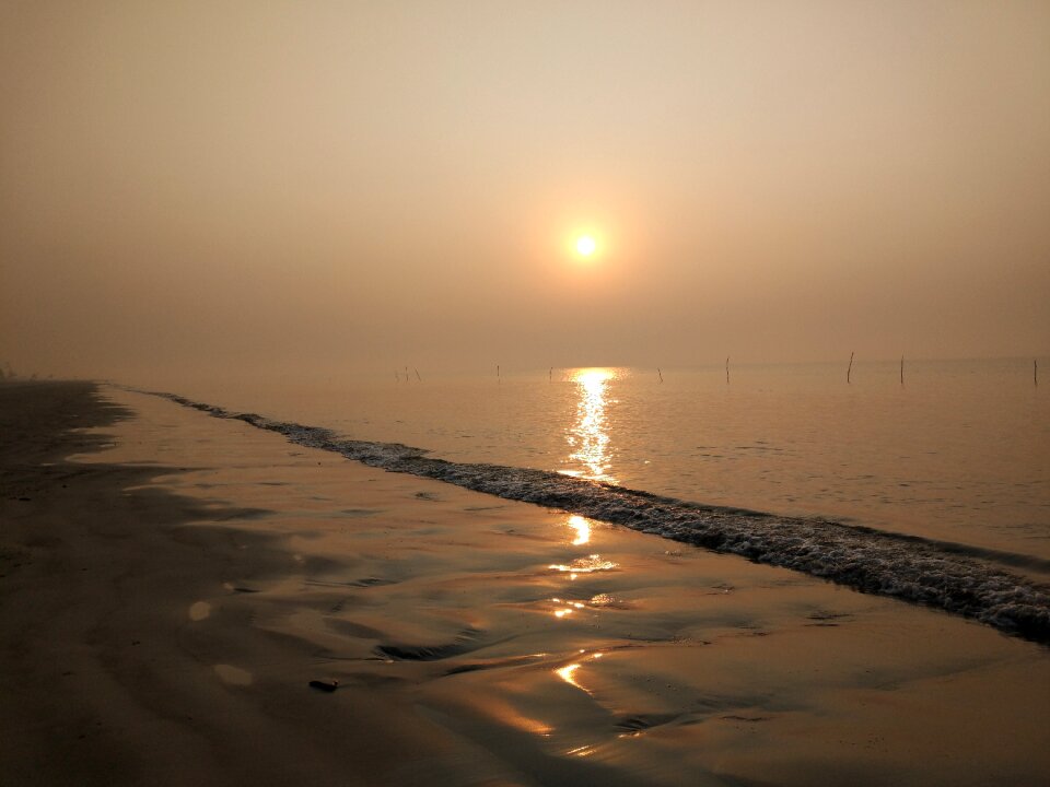 Sunset beach sea sky