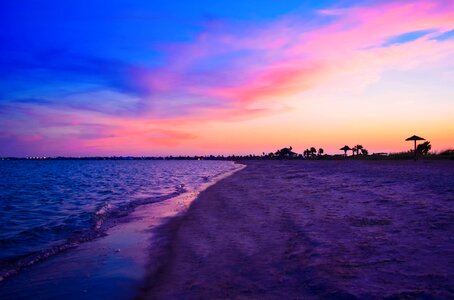 Sunset beach ocean sand