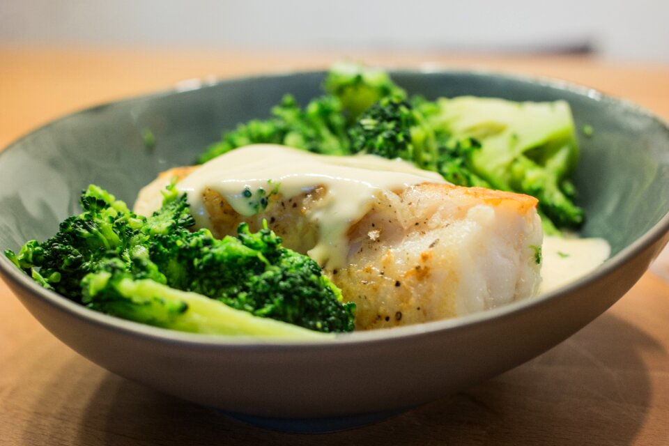 Monkfish brocoli fish
