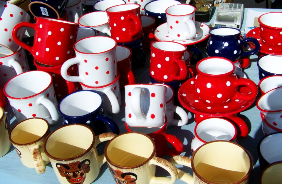 Cups polka dots ceramic