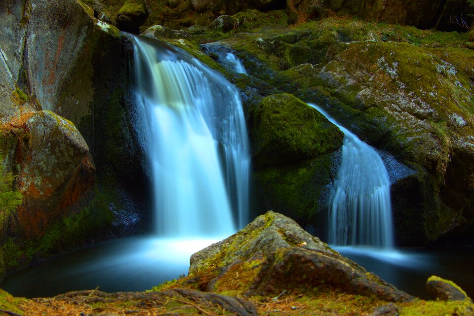 Landscape waterfalls river photo