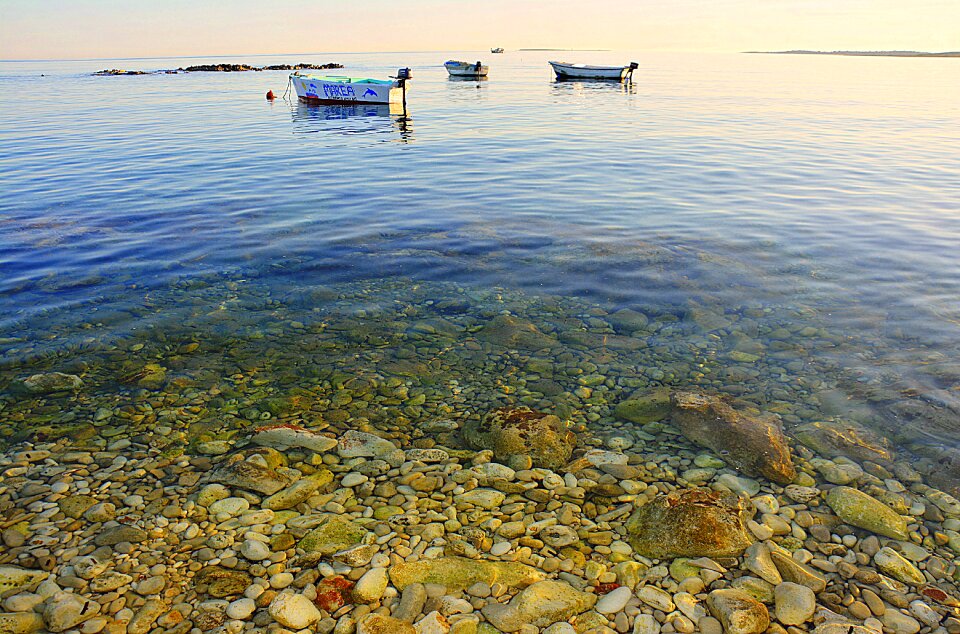 Holiday boat clear water