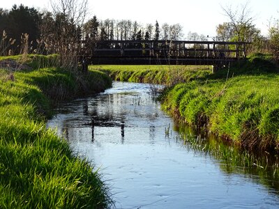 Wooden bridge bridge brook river photo