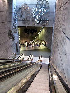 Escalator building inside