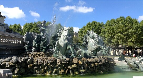 Fountain fountain detail horses