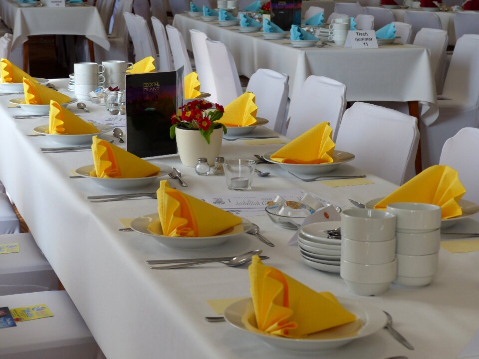 Dining tables napkins gedeckter table