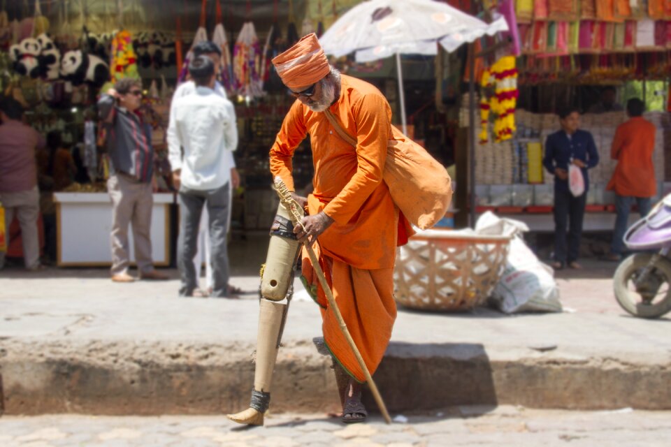 Temple indian sadhu