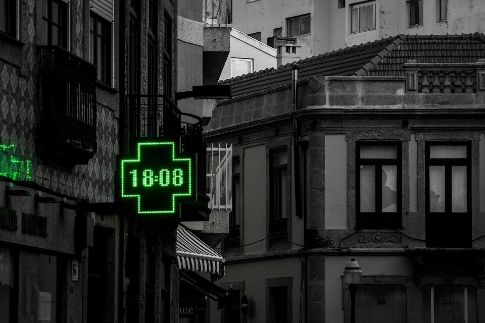 City lights green