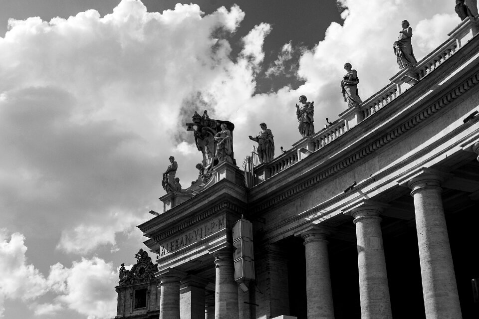 Statues pillars sky
