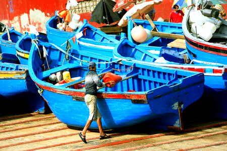 Fisherman blue boat