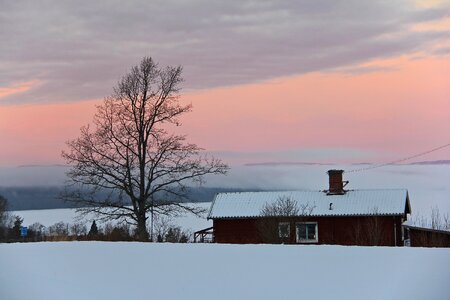 Colorful sky snow