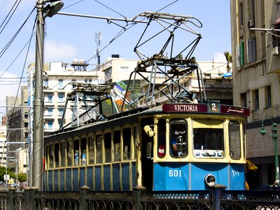 Old tram alexandria egypt photo