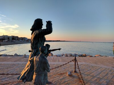 Fishermen sunset water
