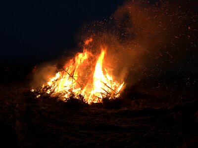 Burn wood embers photo