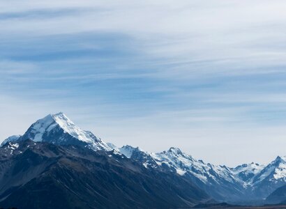 Blue clouds mountain photo