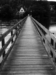 Wooden bridge water house